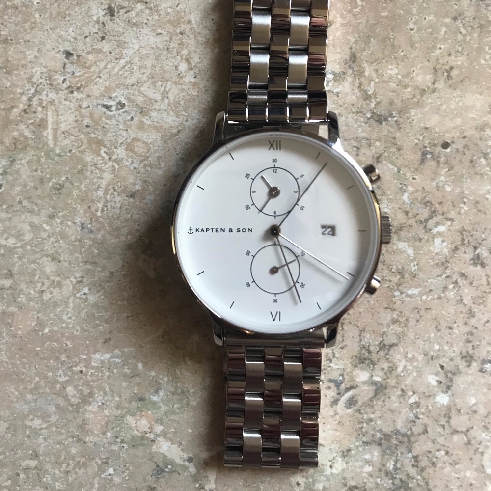 Chrono Silver Steel Kapten & Son Watch
